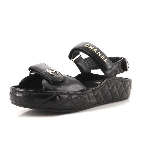 chanel velcro strap sandals